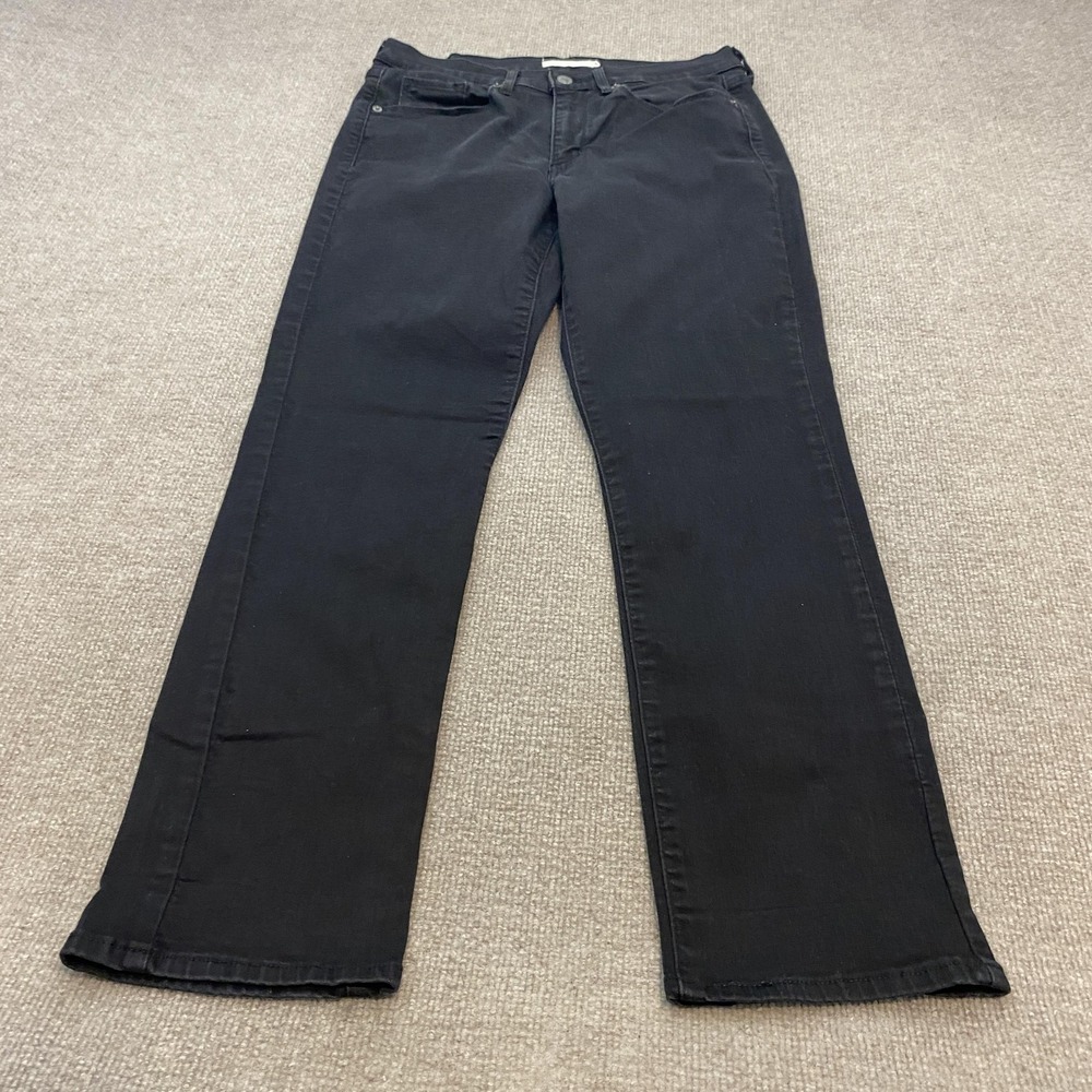 Levis Jeans Women 10 Black Dark Wash Classic Straight Denim WaterLess Fits 30x30
